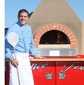 About Felice Forno Wood Fired Pizza. Rico Felice pictured with his wood fired oven
